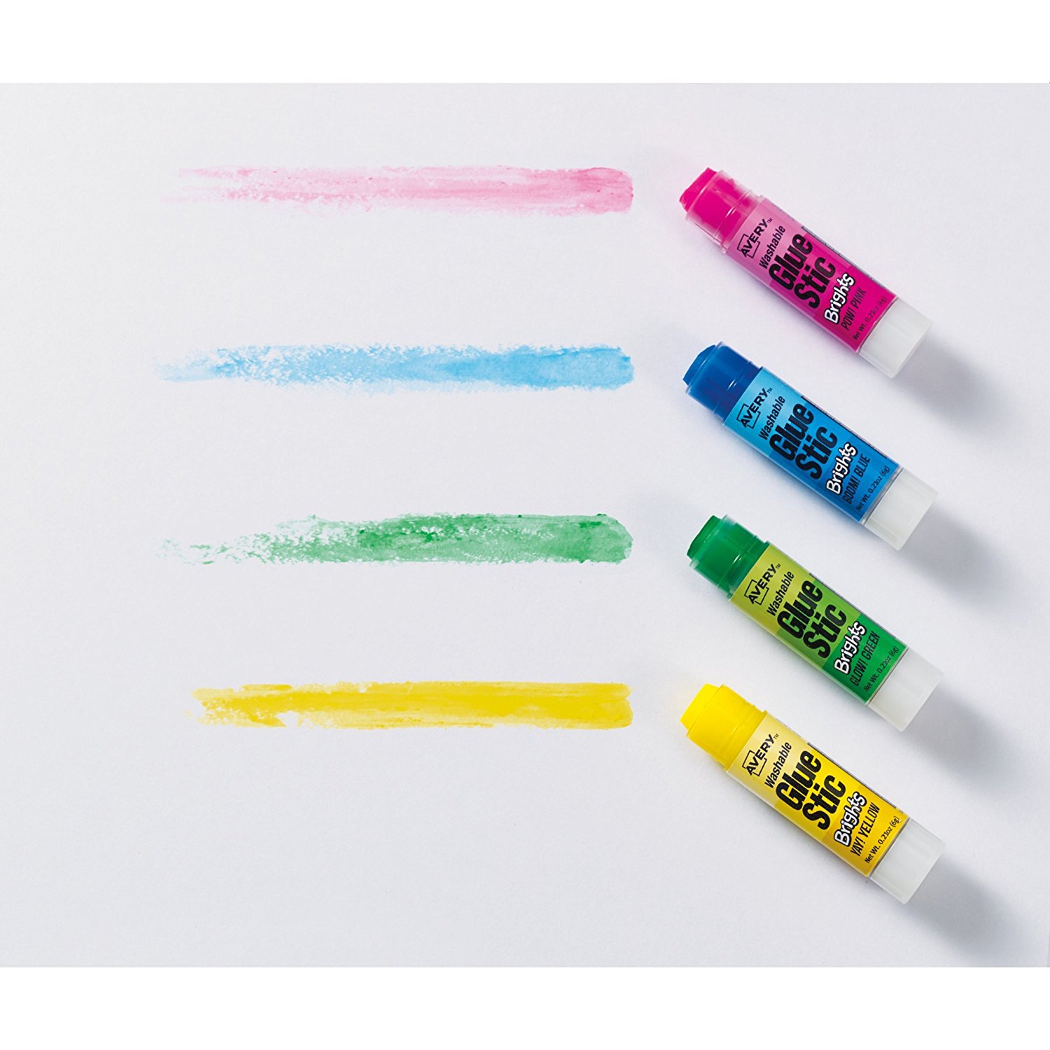 Avery Glue Stick Brights, Assorted, Pack of 4, Blue, Green, Pink, Yellow  (00102) - Save Out of the Box - Save Out of the Box