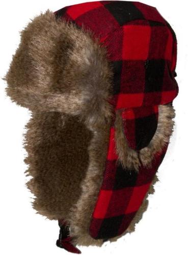 Buffalo Plaid Trooper Hat Red Black Unisex S M Save Out Of The Box Save Out Of The Box
