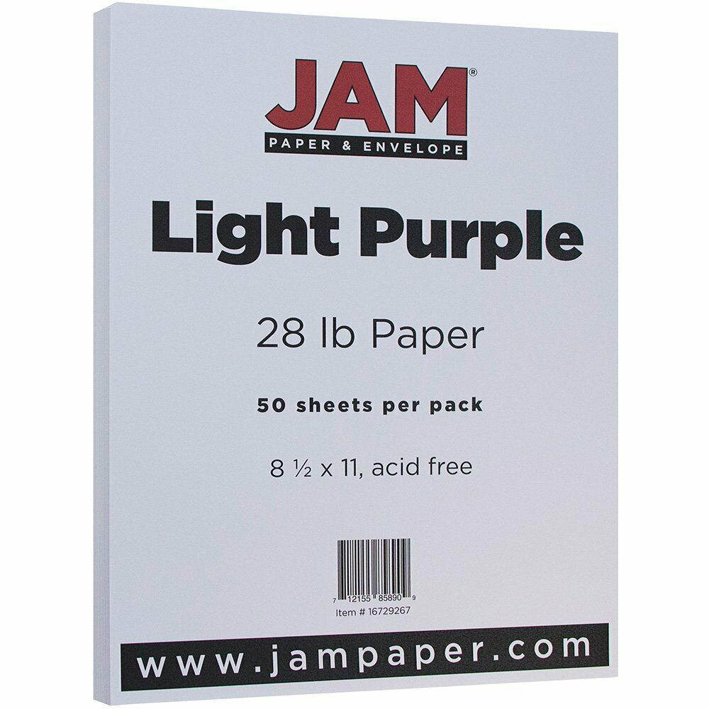 JAM PAPER Matte 28lb Paper 215.9 x 279.4 mm Dark Purple Letter 8 1/2 x 11 50 Sheets/Pack