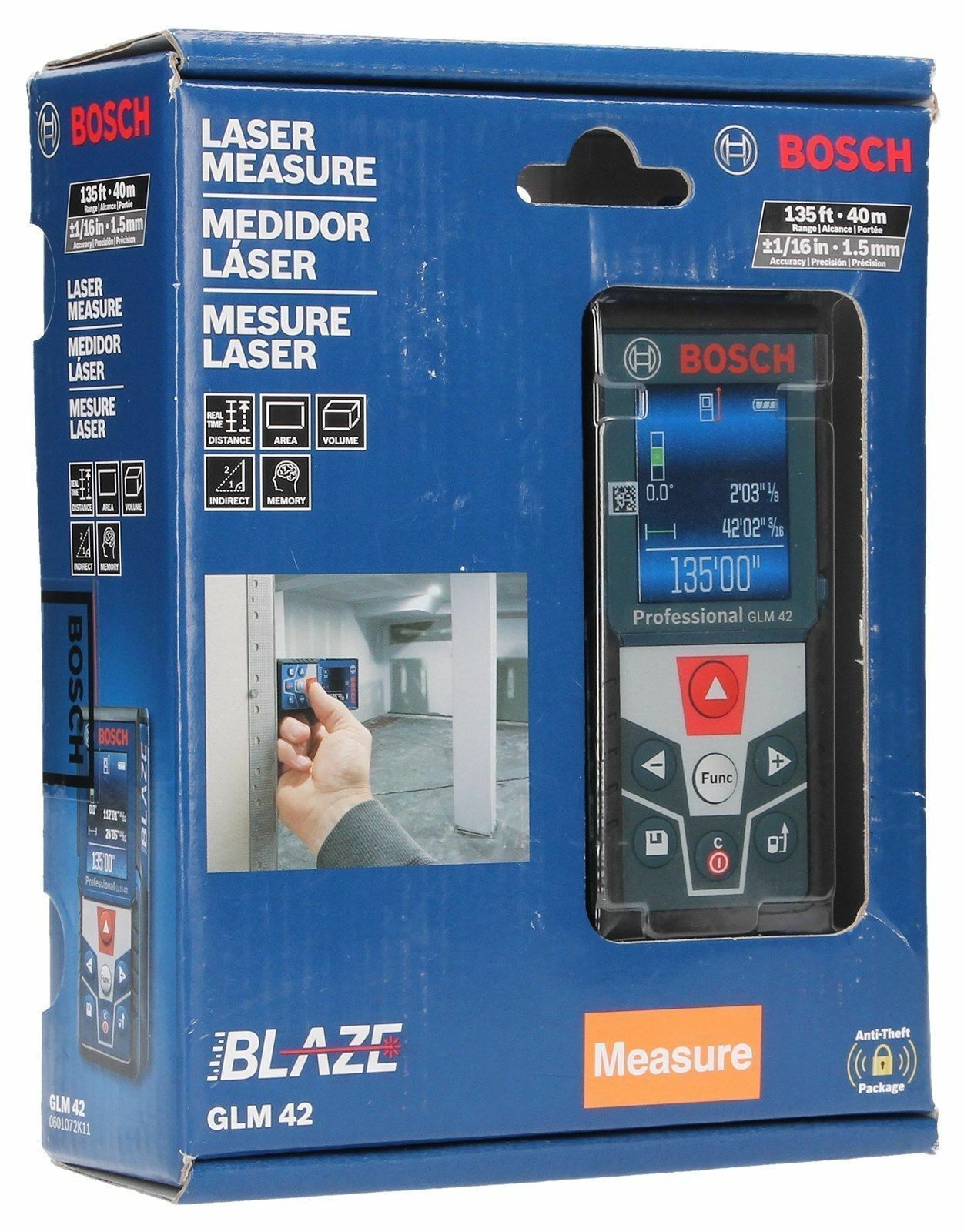 Bosch BLAZE GLM 42 135 ft Laser Measure with Full-Color Display 